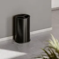Poubelle tri sélectif 100 litres noire trois compartiments acier