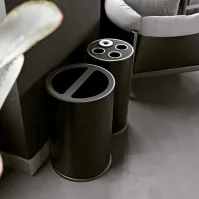 Poubelle tri sélectif 70 litres noir double compartiment acier