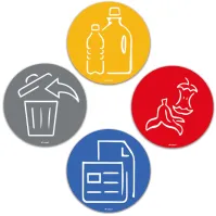 Pictogramme rond magnétique pour poubelles
