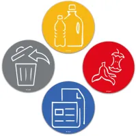 Poubelle tri sélectif 70 litres noire trois compartiments vue de face