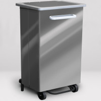 Poubelle cuisine inox 90L avec support et ouverture avant