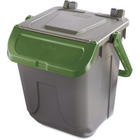 Poubelle 25L verte couvercle basculant anse ergonomique