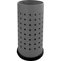 Porte-parapluie gris perforé acier 24x48 cm avec bac imperméable