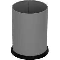 Poubelle grise 15 litres acier avec bac imperméable bureau
