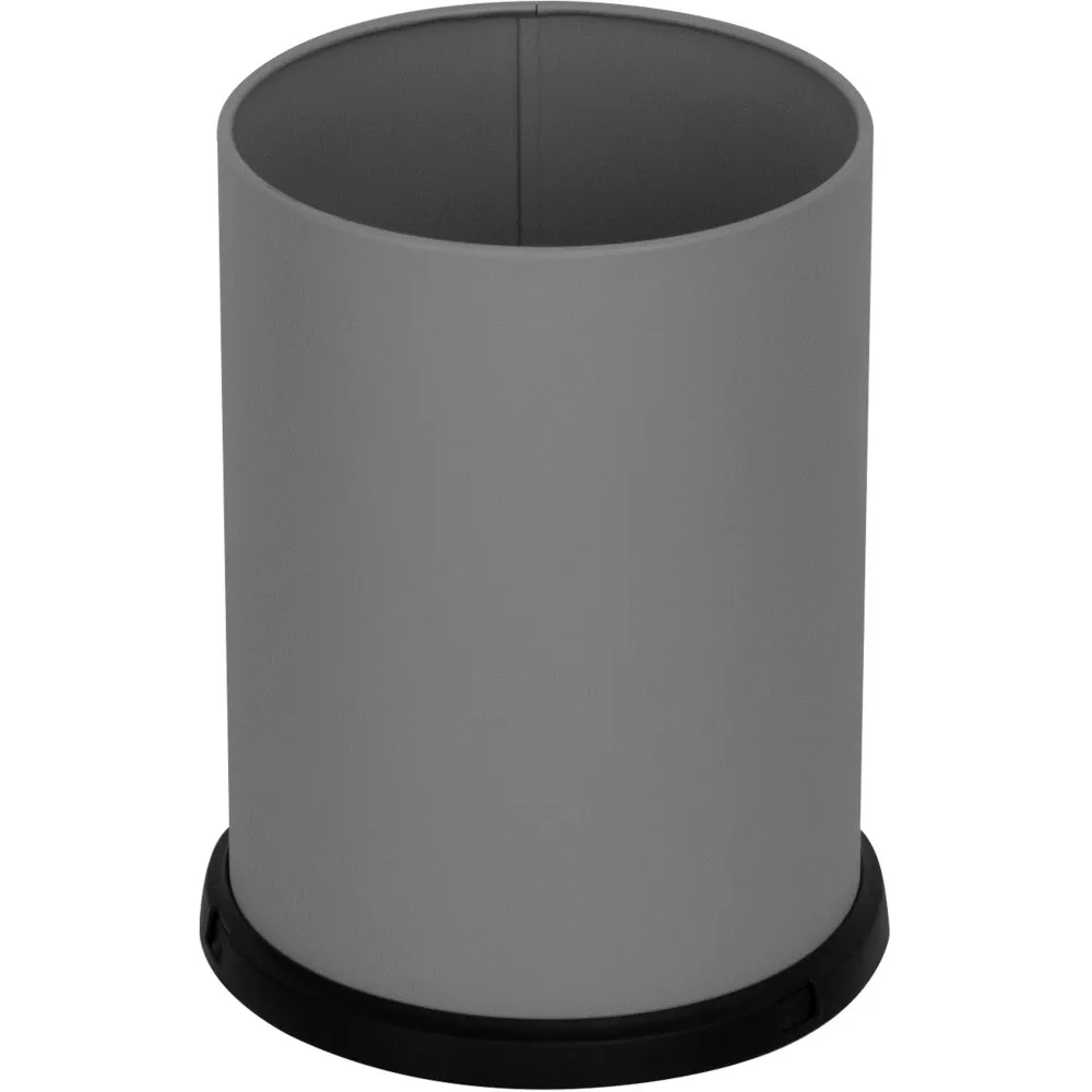 Poubelle grise 15 litres acier avec bac imperméable bureau