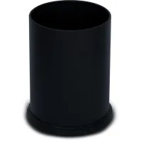 Poubelle acier noir 15 litres vue de face bureau salle de bains