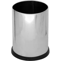 Poubelle inox 15 litres vue de face avec bac intérieur étanche