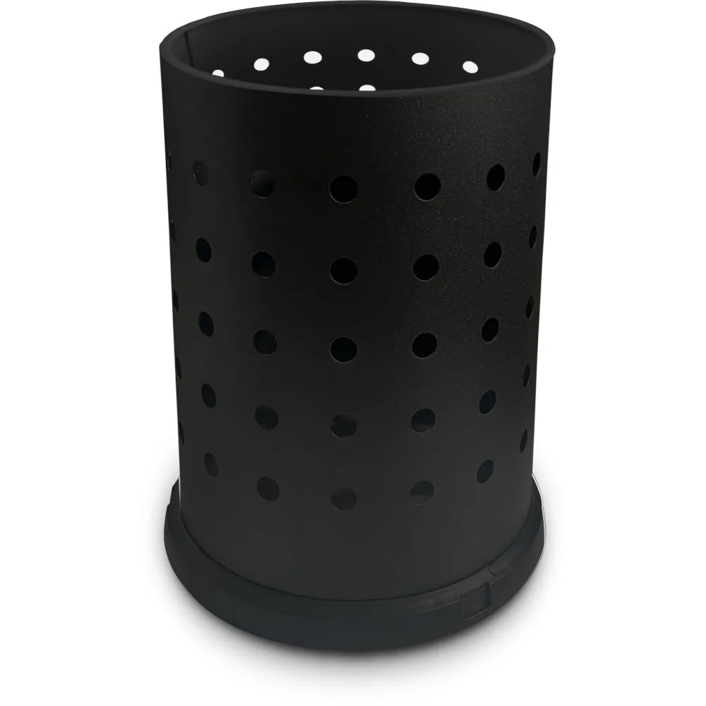 Poubelle perforée noire 15 litres acier bureau salle de bains