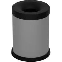 Poubelle antifeu grise 15 litres vue de face bureau