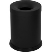 Poubelle antifeu noire 15 litres vue de face bureau