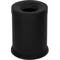 Poubelle antifeu noire 15 litres vue de face bureau