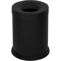 Poubelle antifeu noire 15 litres vue de face bureau