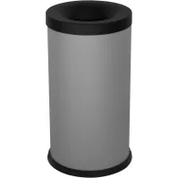 Poubelle antifeu grise 40 litres vue de face acier robuste