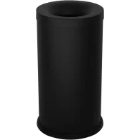 Poubelle antifeu noire 40 litres vue de face acier robuste