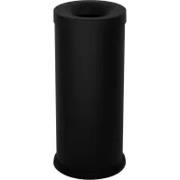 Poubelle antifeu 65 litres noire vue de face acier robuste