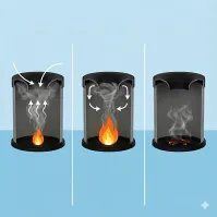 Poubelle antifeu noire 65 litres vue latérale acier robuste