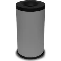 Poubelle antifeu grise 75 litres vue de face bureau