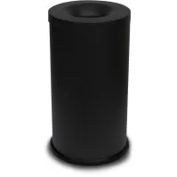 Poubelle antifeu noire 75 litres vue de face acier robuste