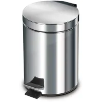Lot de 6 poubelles à pédale inox 3 litres compactes et pratiques