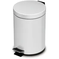 Lot de 6 poubelles blanches compactes à pédale en plastique 3 litres