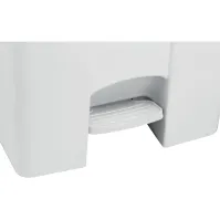 Poubelle mobile 90L pédale couvercle blanc roues caoutchouc