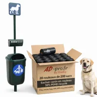 Rouleaux de sacs canin Animo Concept 19x36 cm résistants écologiques