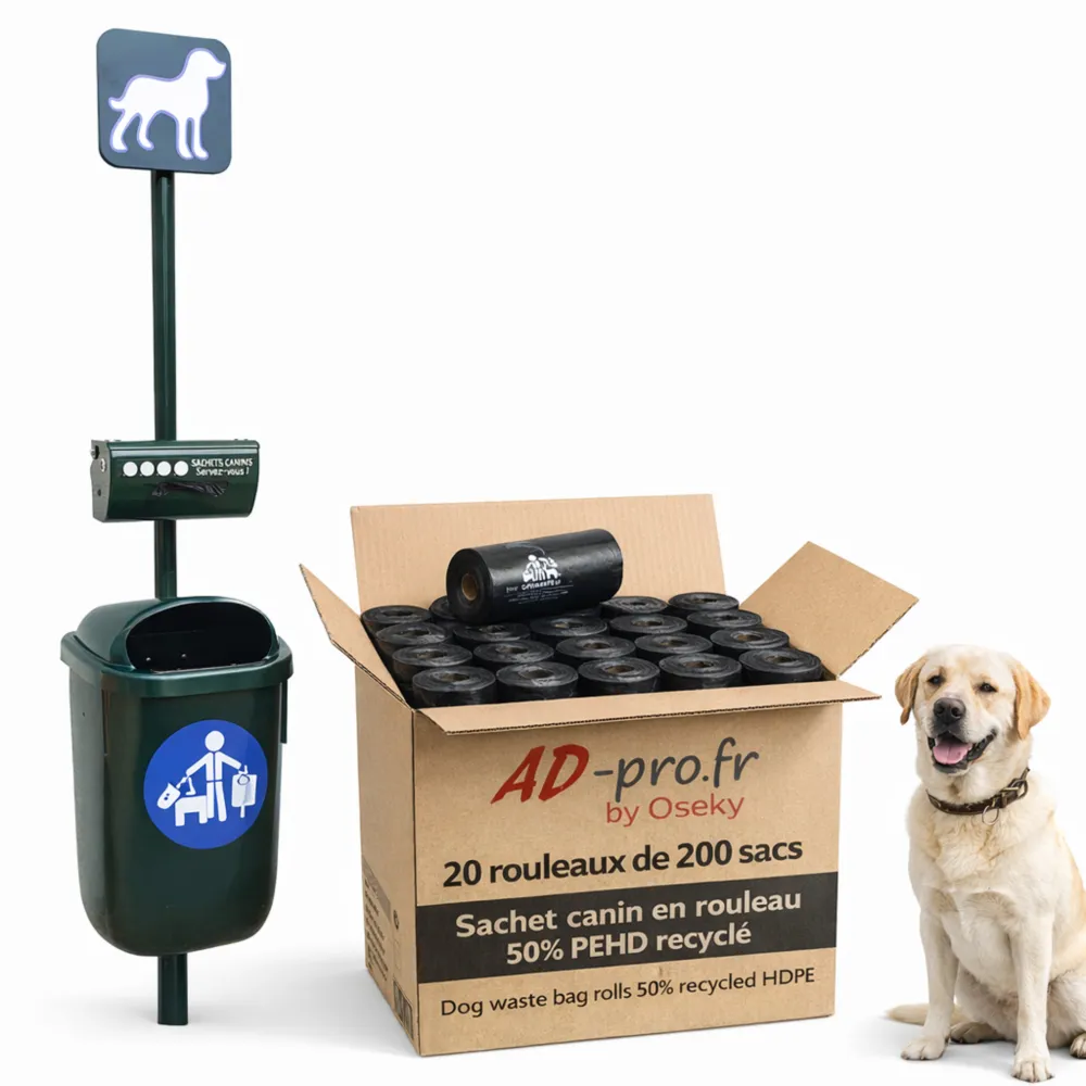 Rouleaux de sacs canin Animo Concept 19x36 cm résistants écologiques