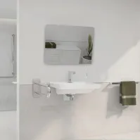 Miroir inclinable PMR Ruke 3 6 cm avec poignée inox ergonomique