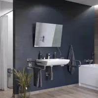 Miroir PMR Ruke 3 6 cm avec poignée inox ergonomique inclinable