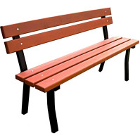 Banc de parc 3 places en châtaigner structure noire