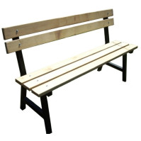Banc de jardin 3 places métal noir České lavičky 150 cm