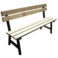 Banc de jardin 3 places métal noir České lavičky 150 cm