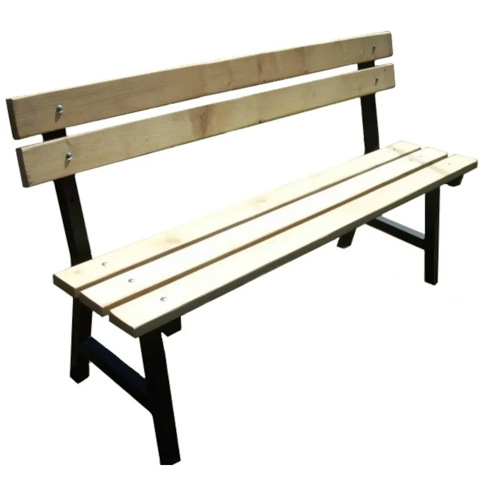 Banc de jardin 3 places métal noir České lavičky 150 cm