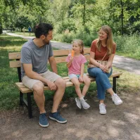 Banc de jardin 3 places en châtaignier noir 150 cm