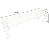 Banc Opolánky sans dossier bois châtaignier 162 cm