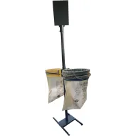 Panneau A4 vertical gris en matériau robuste pour supports sacs-poubelles