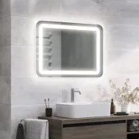 Miroir LED coins arrondies