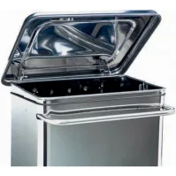 Containeur mobile à porte amovible 70 litres inox brillant