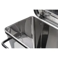 Conteneur mobile a pédale 70 litres inox brillant