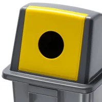 Couvercle de poubelle tri sélective ouverture frontale ronde 60 litres