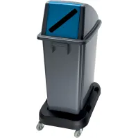 Chariot à roulette pour poubelle tri-sélective 60 litres