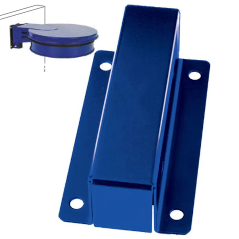 Support mural bleu pour sacs-poubelles installation facile