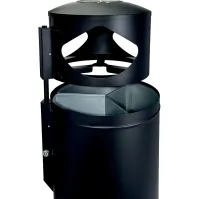 Poubelle extérieure 3x35L avec cendrier et fermeture sécurisée