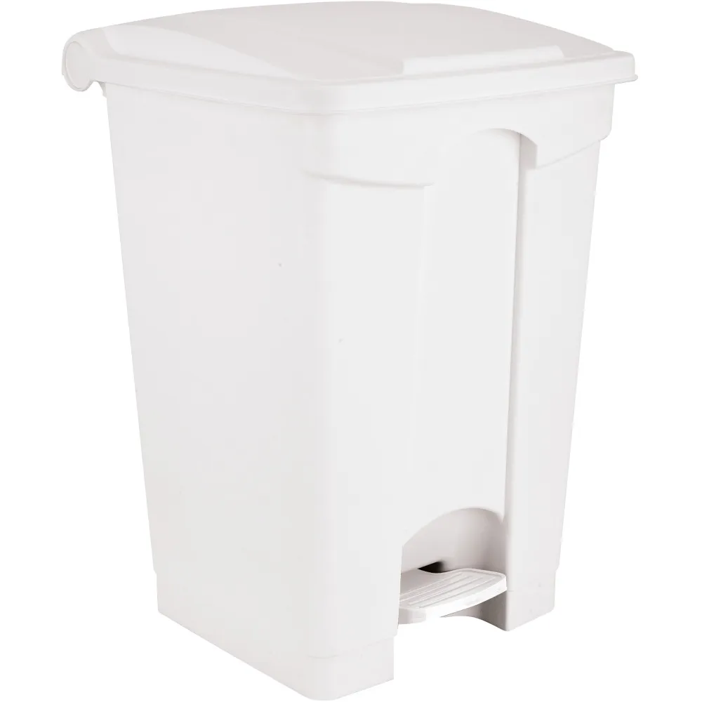 Poubelle pédale tri sélectif 45L blanche lot de 3