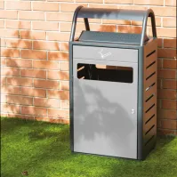 Corbeille cendrier urbaine verte