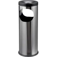 Cendrier corbeille luxe inox brillant à poser 19 litres