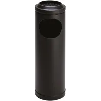 Petit cendrier corbeille acier noir à grille 11 litres